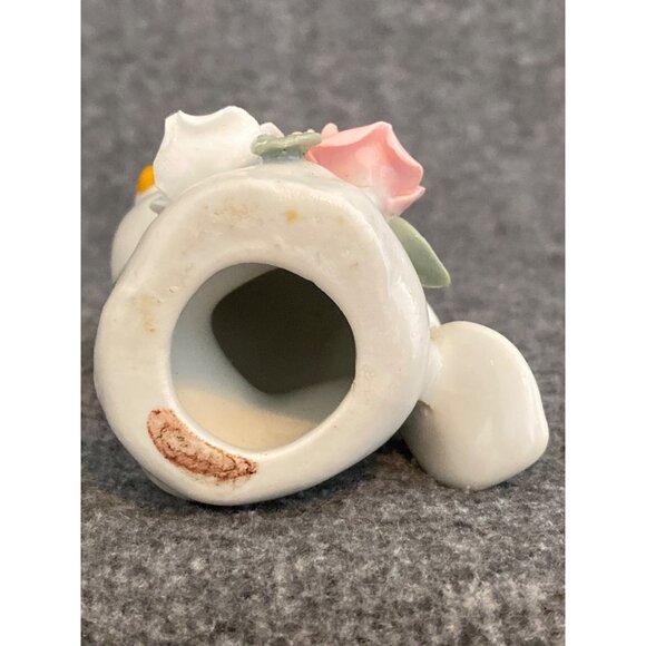 3 Ceramic Bird Figurine Floral Detail Ivory Toned Accent Home Decor Vtg - Picture 14 of 16